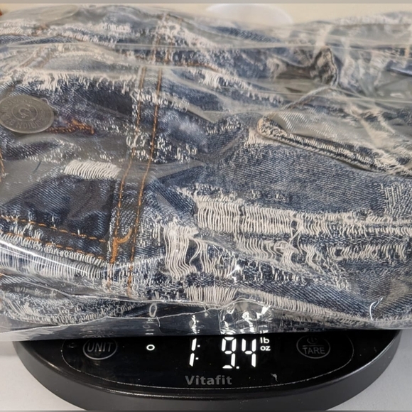 TRUE RELIGION Men's Danny Distressed Ripped Denim Jean Jacket Shredded SP - Picture 12 of 12